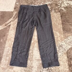 BRIONI Dress Pants Mens 40x29 Gray Trouser  100% Wool Cuffed Business